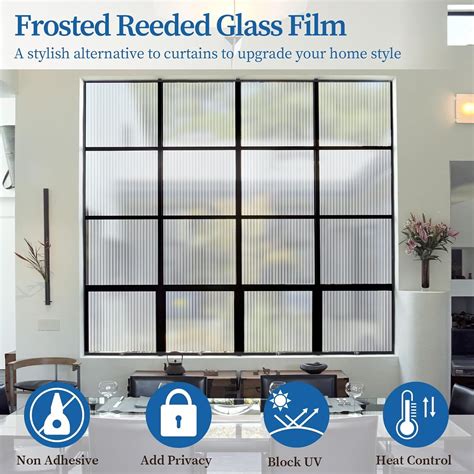 Window Privacy Film Reeded Glass Film 3D Glass Decals Film Decorative