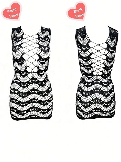 Pcs Women Sexy Mesh Lingerie Set With Lace Stockings Hollow Out Open Crotch Bodysuit And Sheer