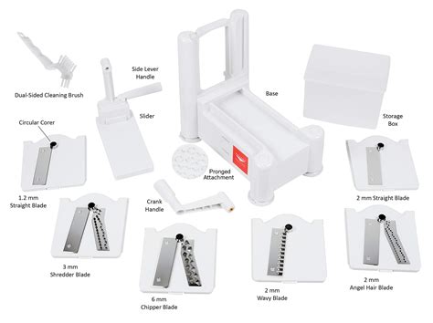 Paderno World Cuisine 6 Blade Vegetable Slicer Spiralizer Counter