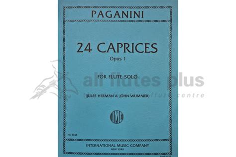 Paganini 24 Caprices Opus 1 For Solo Flute Imc