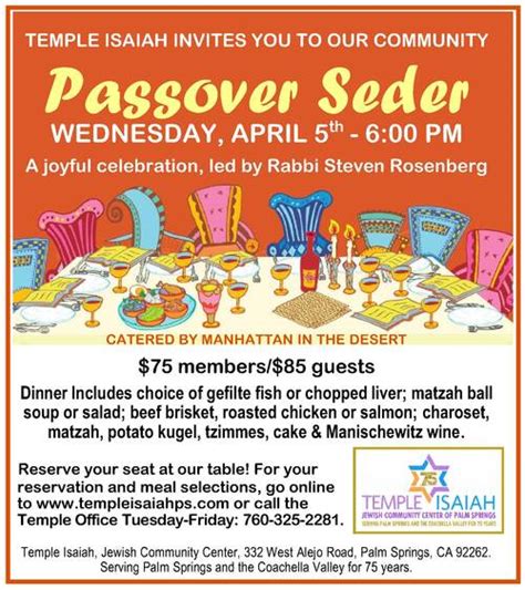 Passover Seder 2023 - Form - Temple Isaiah