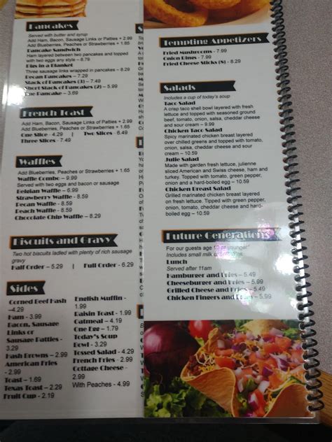 Menu At Sunrise Cafe Geneseo