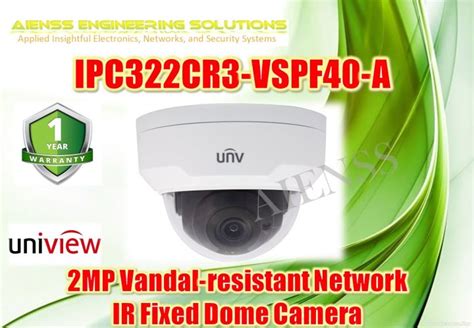 Ipc322cr3 Vspf40 A 2mp 2mp Vandal Resistant Network Ir Fixed Dome