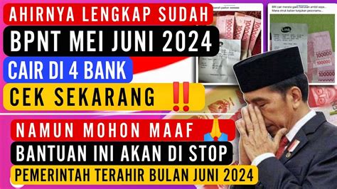 Akhirnya Lengkap Sudah BPNT Mei Juni 2024 Cair Di Empat Bank Penyalur