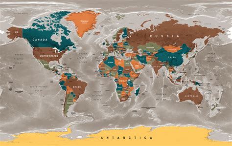 Karte Colorful Political World Map ǀ Alle Stadtkarten und Landkarten an