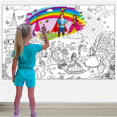 Buy Alex Art Jumbo Coloring And Markers Giant Princess Coloring Pages