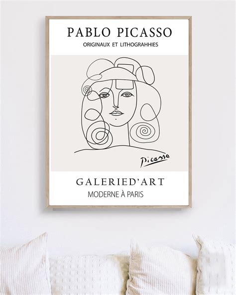 Picasso Anti War, Exhibition Vintage Line Art Poster, Minimalist Line Drawing, Ideal Home Decor ...