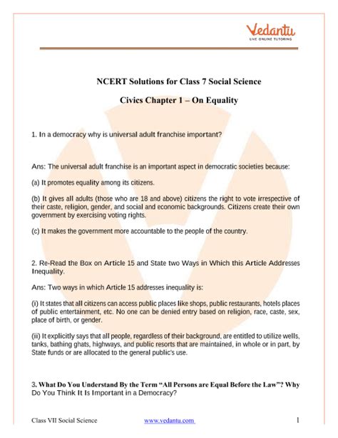 Ncert Solutions For Class Social Science Social And Political Life