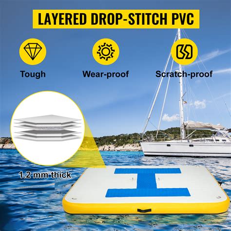 Inflatable Dock Platform Inflatable Floating Dock 8x5 Ft With Electric