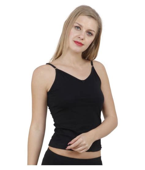 Buy Vica Pota Cotton Camisoles Black Online At Best Prices In India Snapdeal