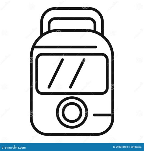 Safety Defibrillator Icon Outline Vector Cardiac Attack Problem Stock Illustration