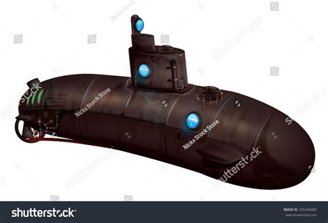 Steam Pump Submarine Windows Rudder Stock Illustration