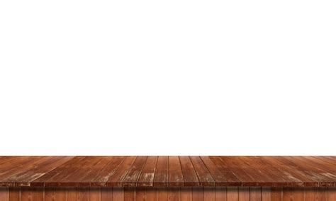 Premium Photo Empty Wooden Tabletop Isolated On White Background