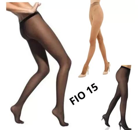 Meia Cal A Fio Preta Nude Premium Otima Elasticidade Mercadolivre