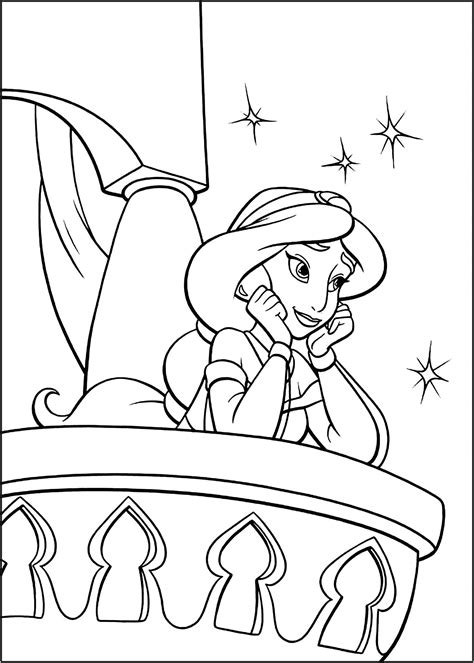 Jasmine Aladdin Coloring Pages