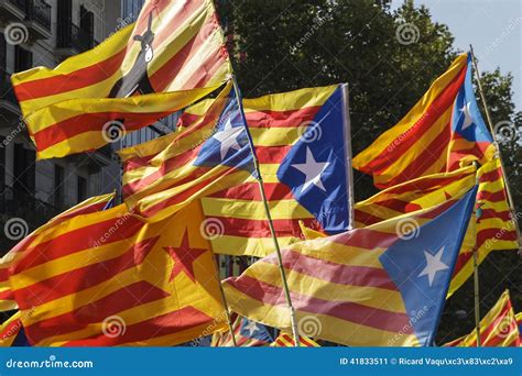 Catalan secessionist flags editorial photo. Image of vindication - 41833511