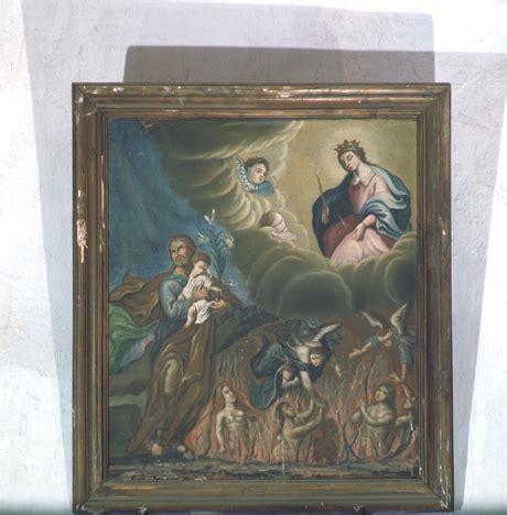 tableau La Vierge saint Joseph et l Enfant Jésus les âmes du