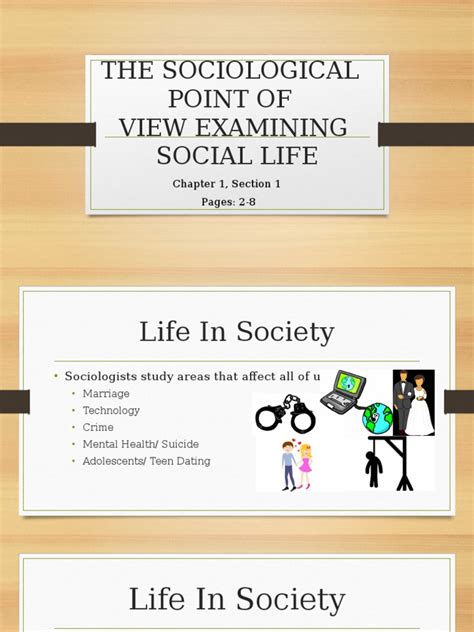 The Sociological Point Of View Examining Social Life Chapter 1