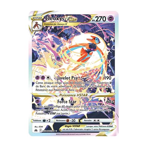 Carte Deoxys Galerie de Galar ultra rare de Pokémon Zénith Suprême