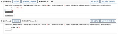 Solved Between 65 And 95 X 1 Points MENDSTAT15 2 3 009 Chegg