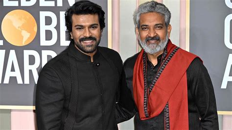 Rrr Stars Ram Charan Jr Ntr And Director Ss Rajamouli Walk Golden