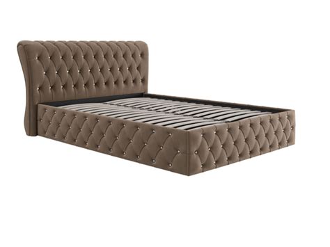 Двуспальная кровать Камелия, обивка велюр со стразами, каретная стяжка ...