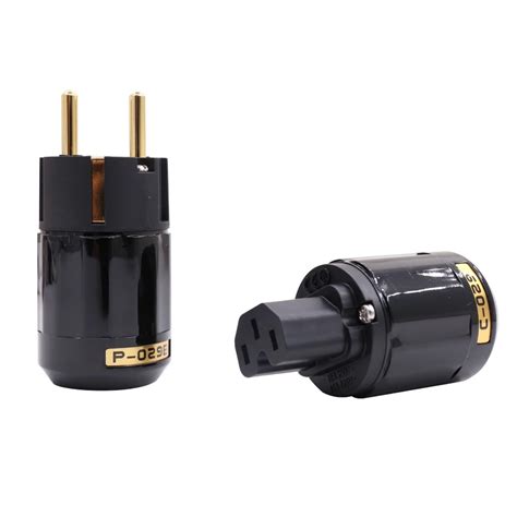 P E C Schuko Power Plug Hifi Power Plug High Quality Gold Plated