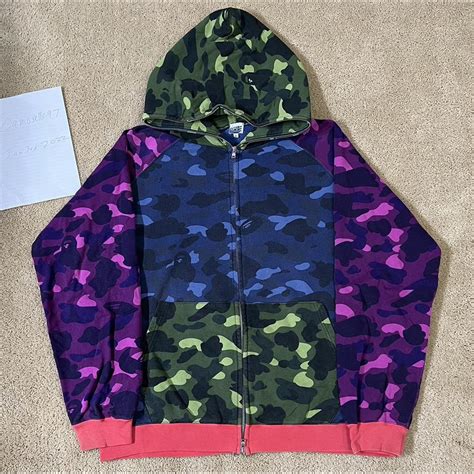 Og Bape Multi Camo Full Zip Hoodie A Bathing Ape Depop