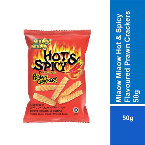 Miaow Miaow Hot Spicy Flavoured Prawn Crackers 50g Shopee Malaysia