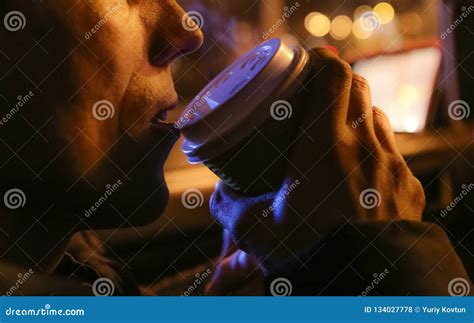 Man Cafe Car Drinks Coffee Tea Cup Lid Stock Photo Image Of Plastic