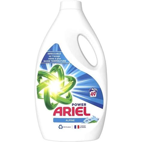 Ariel Power Lessive Liquide Parfum Alpine 49 Lavages 2 45L Lavage À