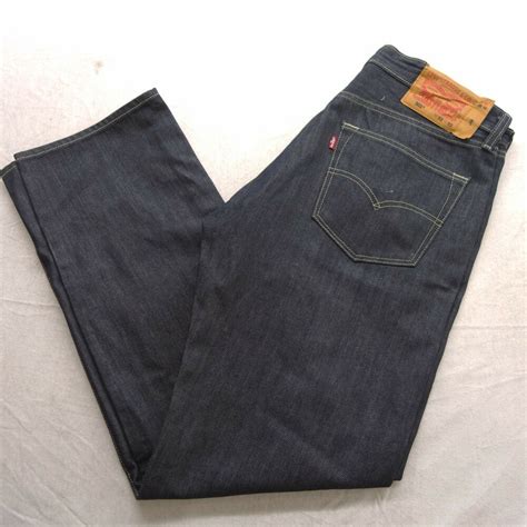 New Levis Mens 501 0536 Straight Leg Button Fly Dark Wash Denim Jeans