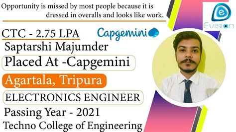 Congrats Saptarshi Selected In Capgemini Lpa Electronics