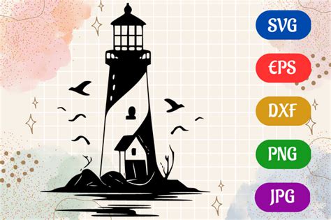 Lighthouse Black Svg Vector Silhouette Graphic By Creative Oasis