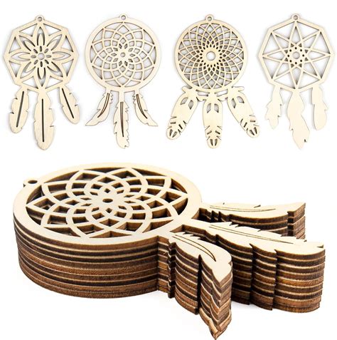 Framendino 40 Pack Wooden Diy Dream Catchers Kits Dream