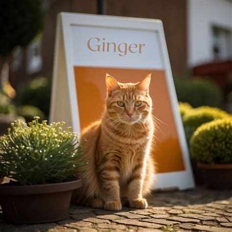 Ginger Cat With Sign Ginger The Tiniest Tiger