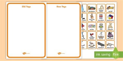 Free Sorting Old And New Toys Activity Teacher Made