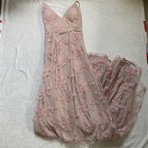 NEW light baby pink formal gown / prom dress with... - Depop