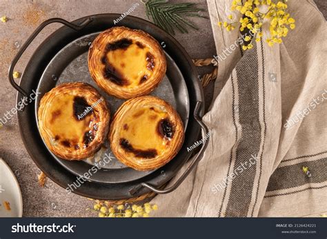 Traditional Portuguese Pastry Pastel De Nata Stock Photo