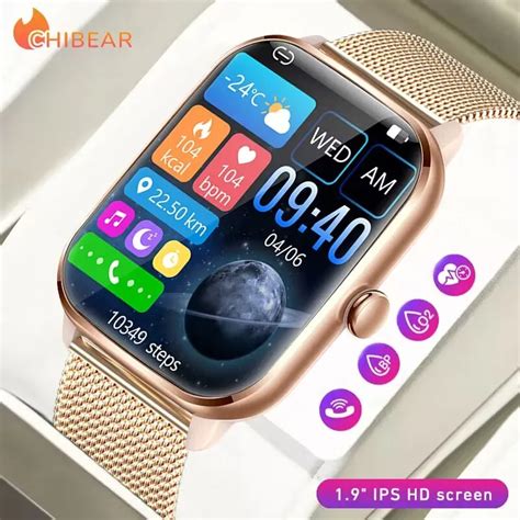 Chibear Smart Watch Men Full Touch Screen Bluetooth Call Heart Rate