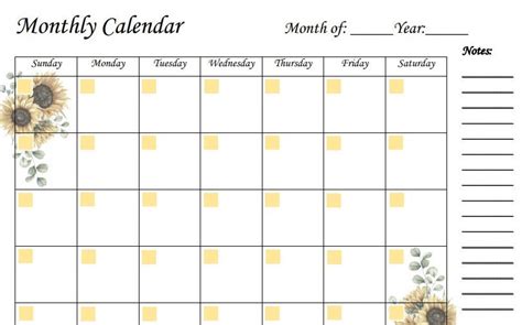 Printable Blank Planner Calendar - Etsy