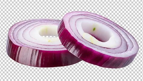 Premium Psd Sliced Red Onion Rings Isolated On Transparent Background