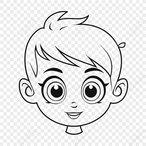 Cute Cartoon Kid S Head Coloring Pages Outline Sketch Drawing Vector