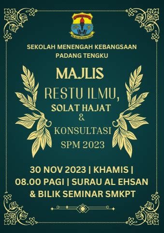 BUKU PROGRAM RESTU ILMU SOLAT HAJAT DAN KONSULTASI SPM 2023 SMK PADANG