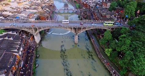 Vista Aérea De La Antigua Ciudad De Fenghuang Foto Descarga Gratuita