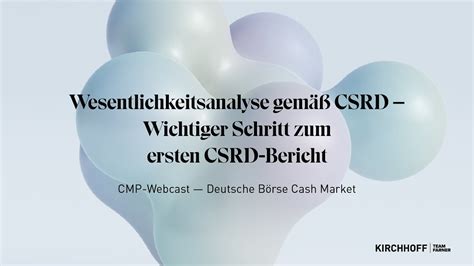 Webinar I Csrd Wesentlichkeitsanalyse Youtube