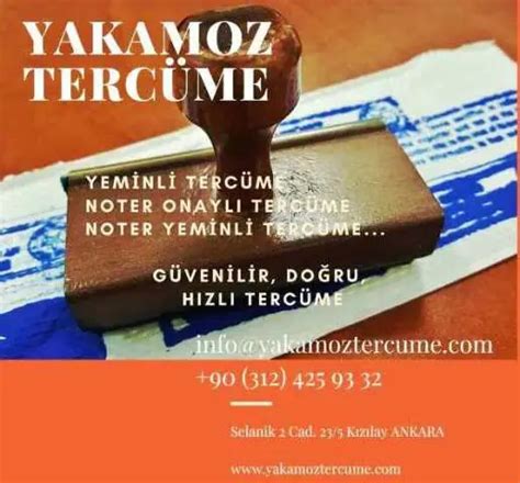 Yakamoz Ankara Tercüme Bürosu Noter Yeminli Tercüme Kızılay