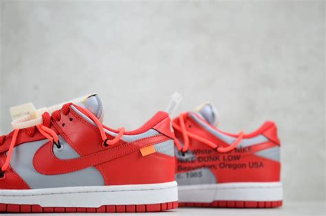 Nike Dunk Low Off White University Red Rabbitkicks