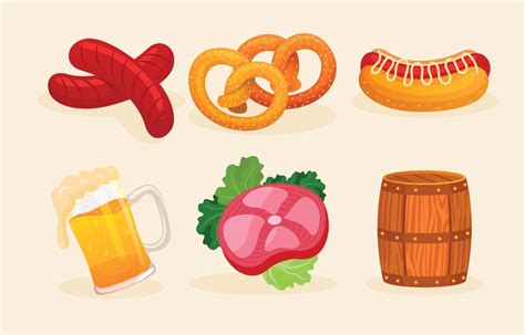 Oktoberfest Food and Beverages Icons 11876289 Vector Art at Vecteezy