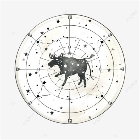 Zodiac Taurus Constellation Over White Zodiac Taurus Constellation